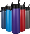 24 oz Insulated Water Bottle with Straw, Stainless Steel Double Wall Vacuum Ther