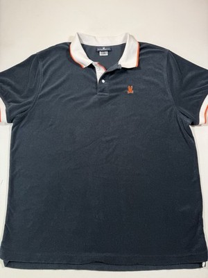 Psycho Bunny Polo Shirt Mens 2XL XXL Navy Blue Short Sleeve Terry Cloth Designer