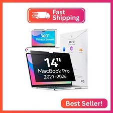 Peslv Magnetic 4 Way Privacy Screen for Macbook Pro 14 Inch 2021-2026, M1, M2,