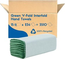 V Fold Green Paper Hand Towels 3510 Tissues Multi Fold Premium Quality 2 Ply