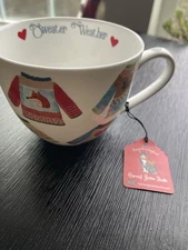 Harvest Green Studio England Bone China Jumbo Mug Sweater Weather NWT