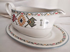 TIMBERLINE Sugar Bowl w/Cover &  Gravy Boat ~ Studio Nova Aztec Pattern EUC — photo 2