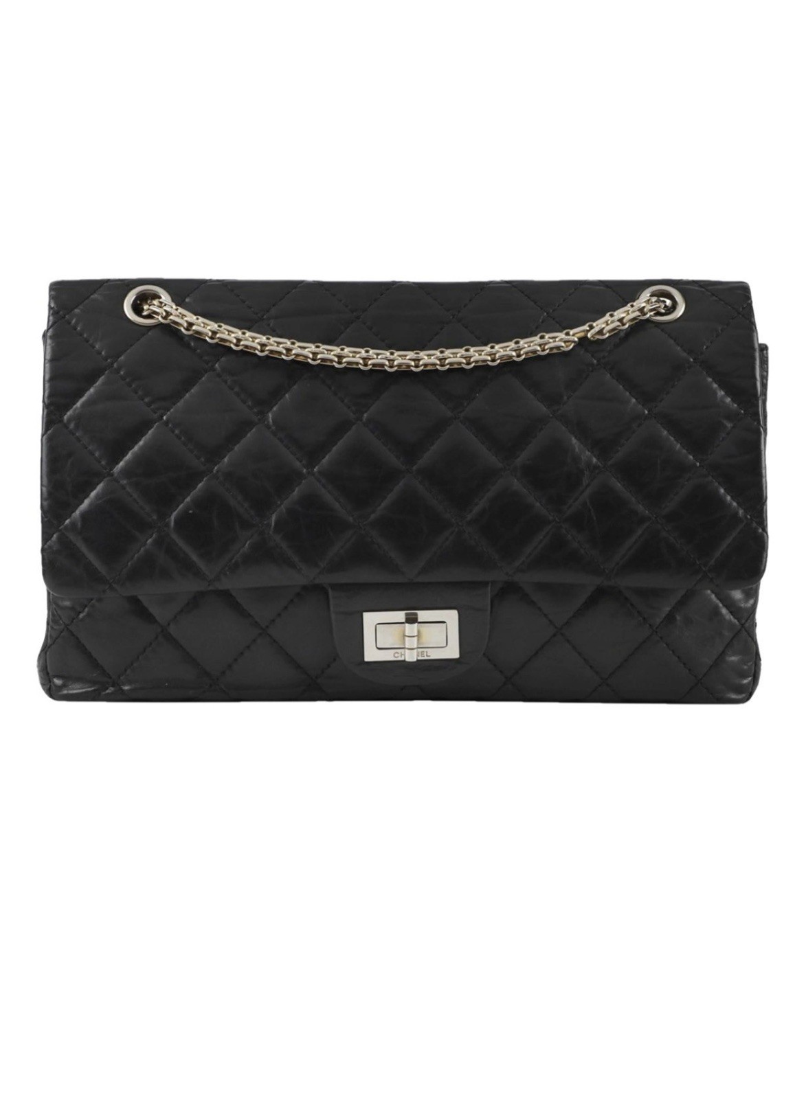 Chanel Reissue 2.55 Clasp Flag Bag In Black Ancient Leather Shoulder bag