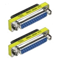 2x DB25 D-SUB 25 Pin Male to Female Port Saver Gender Changer Adapter Converter