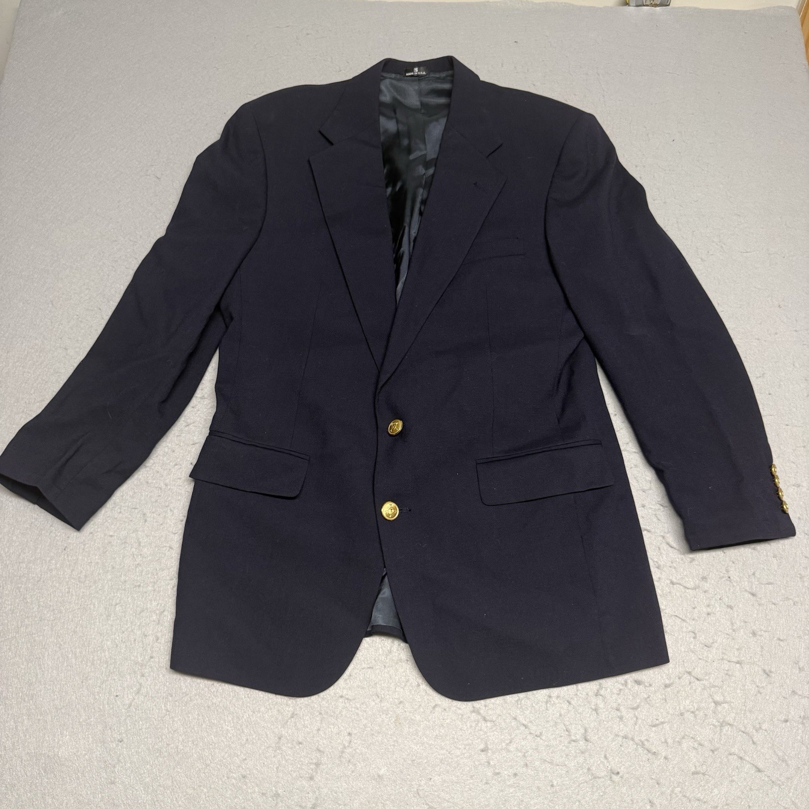 VTG Polo University Club Ralph Lauren Navy Blazer  Gold Buttons USA 44R