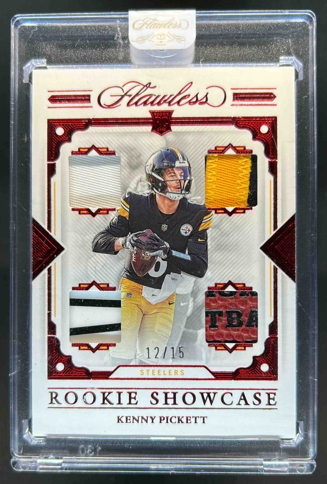 Kenny Pickett Panini Flawless Rookie Showcase Materials #RSKP Ruby