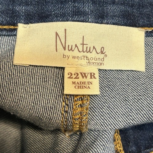 Nurture Westbound Wide Leg Patch Pocket Jeans 22WR Stretchy Medium Wash Blue NEW - Picture 5 of 13