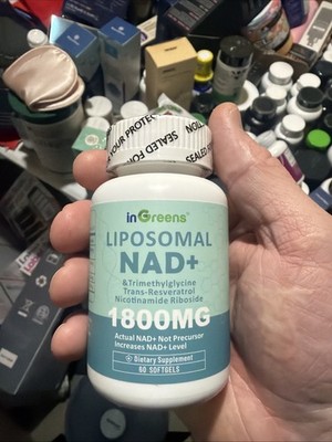 inGreens Liposomal NAD+ Supplement 1800 mg with Nicotinamide Riboside 60ct New