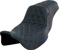 SADDLEMEN Pro Series SDC Performance Fits Seat - W/o Backrest - Blue Stitch -