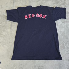 Majestic Boston Red Sox Shirt Mens Large Blue MLB Baseball Sportswear Fanwear