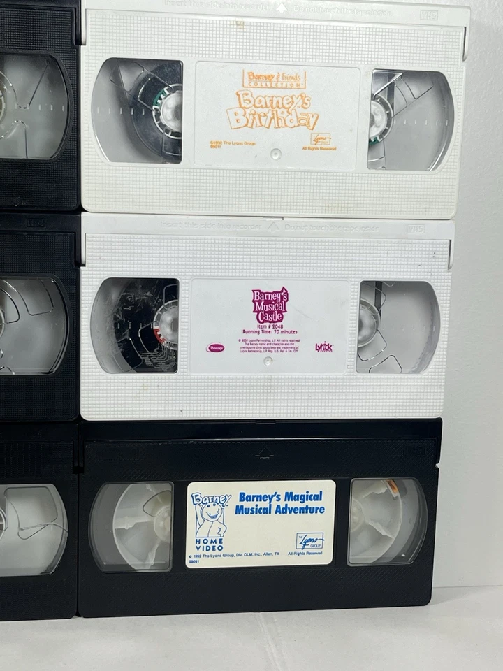 Vintage 1990s Barney Purple Dinosaur Friends VHS Tape Lot No Covers 12 Tapes - Image 4 of 4