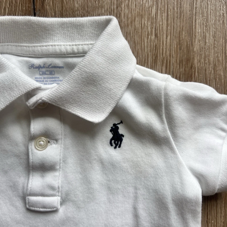 Ralph Lauren пони рубашка-поло Baby 3 месяцев мальчиков белый регби логотип младенца - Изображение 2 из 4