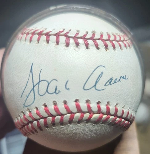 HANK AARON ATLANTA BRAVES EARLY SIGNATURE AUTO AUTOGRAPH BASEBALL BALL BECKETT