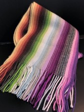 Lochcarron of Scotland Scarf Merino Wool Angora Blend Colorful 64 x 8.5 in