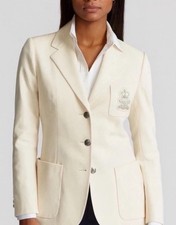 Ralph Lauren 3 Buttons Blazer Jacket Cambridge Cream/ivory Size: 8p
