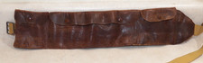 VTG 45" BROWN LEATHER MONEY BELT SNAP CLOSURES 3 POCKET 1950'S