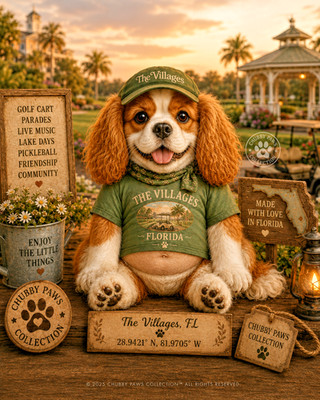 NWT Unisex Chubby Paws  Cavalier King Charles Spaniel Pup The Villages, Fl Tee