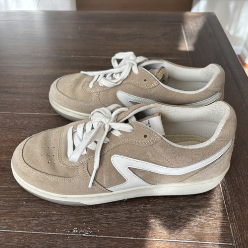 Rag & bone Beige White Retro Court Suede Women's Low Top Sneakers Comfort