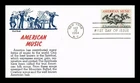 US COVER AMERICAN MUSIC FIRST DAY ISSUE KHOL KRAFT CACHET