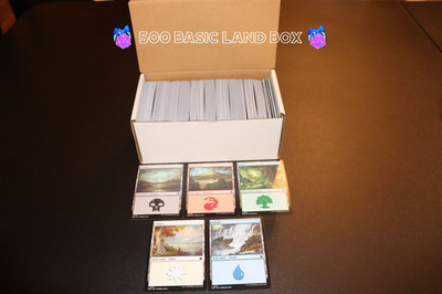 500 BASIC LAND MTG - 100 OF EACH COLOR! MAGIC THE GATHERING BULK LOT SET MANA