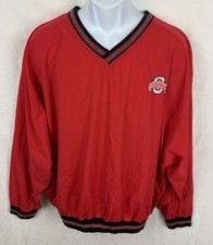 Vintage 90s Ohio State Buckeyes Red Windbreaker Size XL Lightweight Made In USA