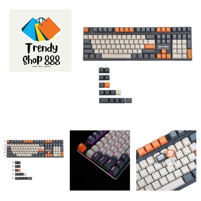 OEM Profile Rainbow Carbon Keycaps - 108 Keyset with Extra 14 for Custom Layouts