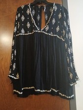 FREE PEOPLE black babydoll mini dress