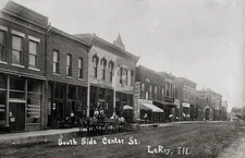 Leroy IL Illinois View on Center Street 1908 RPPC Photo Postcard COPY