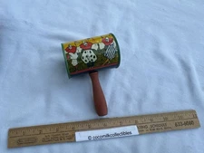 Vintag 1950's Metal Noise Maker New Years T Cohn USA Clowns Dancing Couples nice