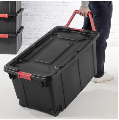 Sterilite Extra Large Storage Bin, 40 Gallon Wheeled Plastic Storage 4-pack