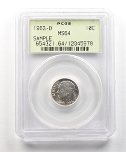 1963-D Roosevelt Dime Sample MS64 PCGS OGH a4881