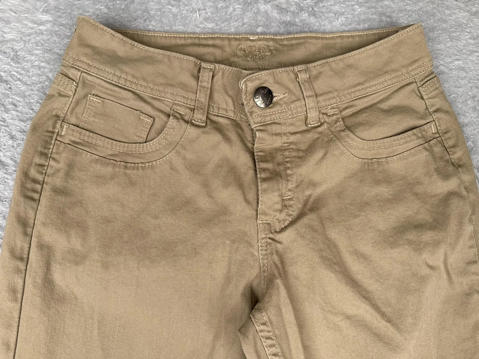Pantalones de mezclilla chinos informales Riders By Lee para mujer 6 caqui beige elástico corte bota Foto 4 de 4