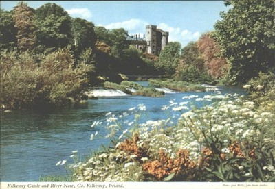 Kilkenny Castle River Nore Irland John Hinde Postkarte Vintage Panoramablick