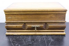 Oak Flatware Silverware Wood Chest Hardware Felt Pacific Silvercloth Lined Brass