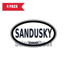 Ohio Sandusky Oval Sticker 4 Pack 3x2 Inch
