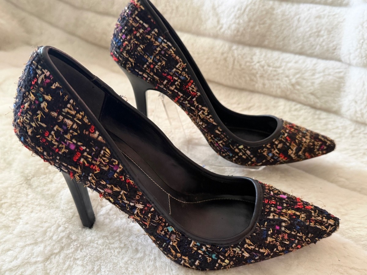 CHARLES by CHARLES DAVID SIZE 8 Black Multicolored Textile Pointed Toe Pump