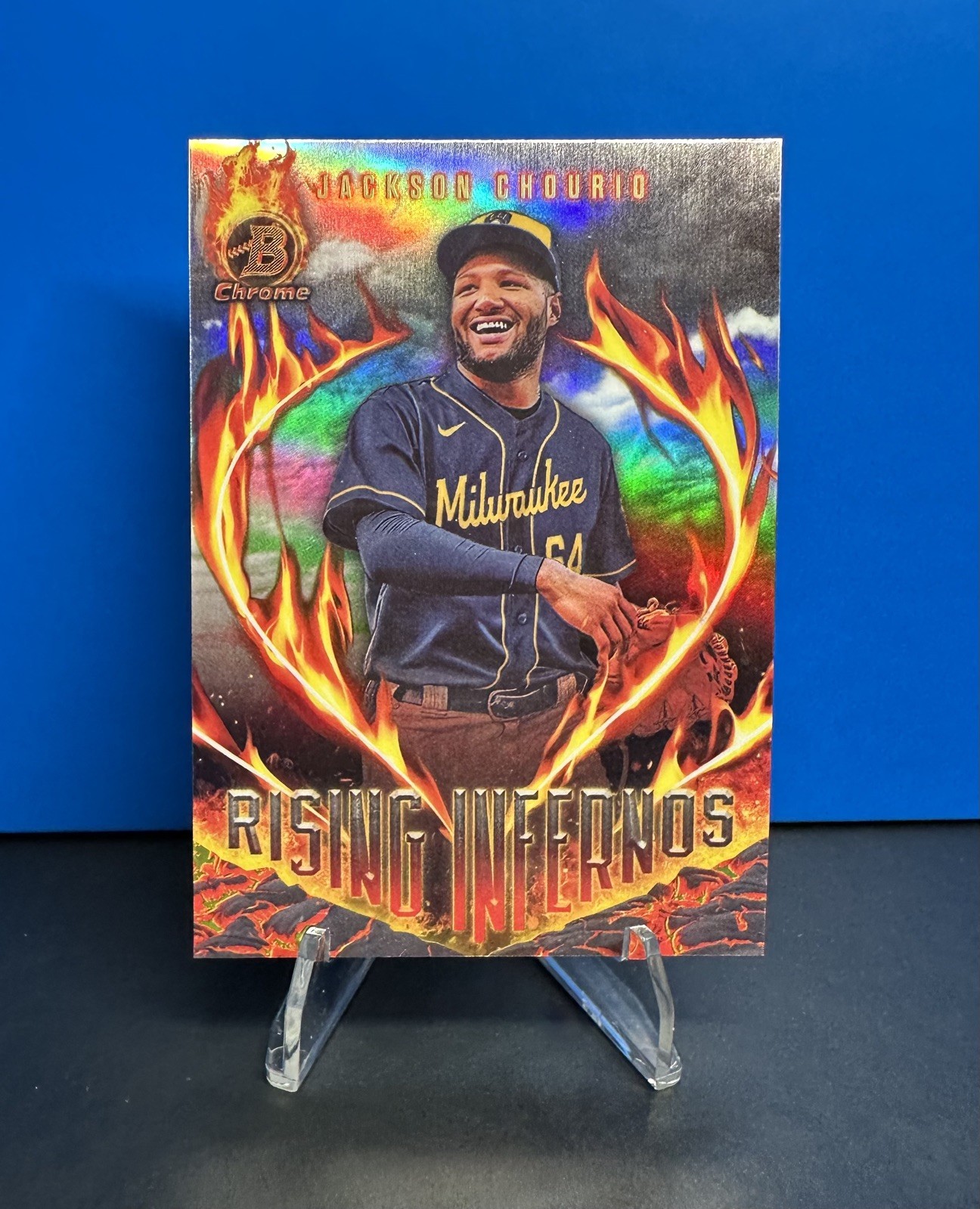 2024 Bowman CHROME Rising Infernos RI-20 Jackson Chourio  Milwaukee Brewers