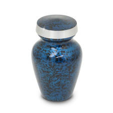 Small/Keepsake 4 Cubic Inches Blue Pewter Funeral Cremation Urn for Ashes