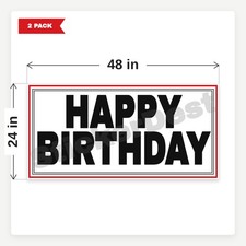 Happy Birthday BR7 2 Pack 24x48 Vinyl Banners With Grommets