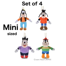 Disney Store Japan MINI style Plush Keychain Set of 4 - Goofy Max P.J Pete