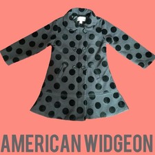 Gray  Black Polka Dot American Wdgeon Winter Coat Sz 6 New