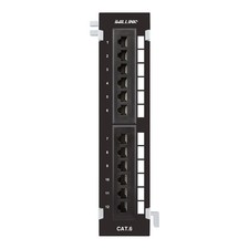 12-Port Mini Vertical Cat6 Patch Panel, 10Gbps Network Panel with Wall Mount ...