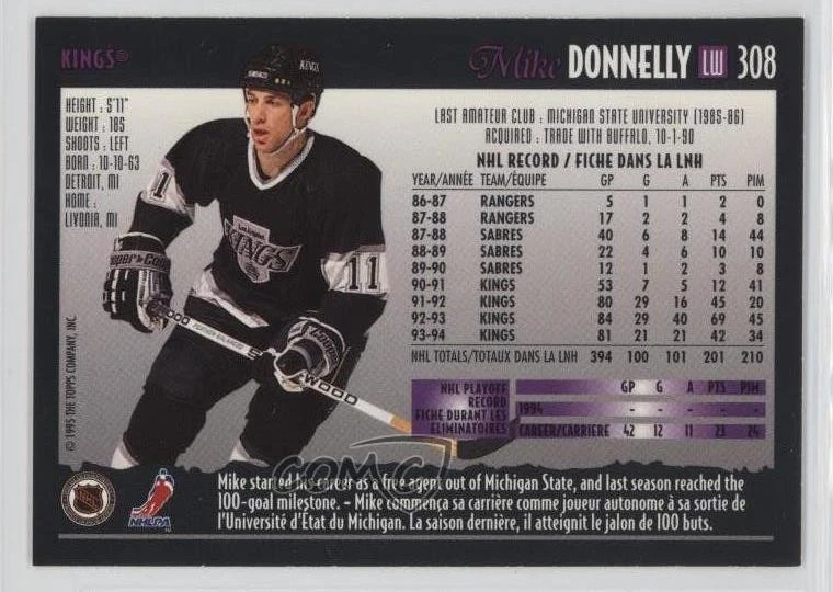 1994-95 O-Pee-Chee Premier Special Effects Mike Donnelly #308 - Image 2 of 2