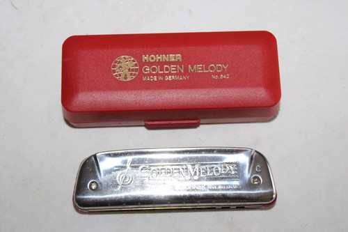 M. Hohner Golden Melody Mundharmonika Tonart C Nr. 542 mit Koffer Made In Germany
