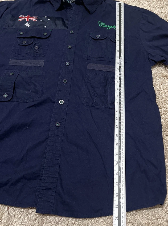 COOGI Mens XXL Australia Expedition Cargo Safari Oxford Button Up SS Y2K Street - Image 2 of 4