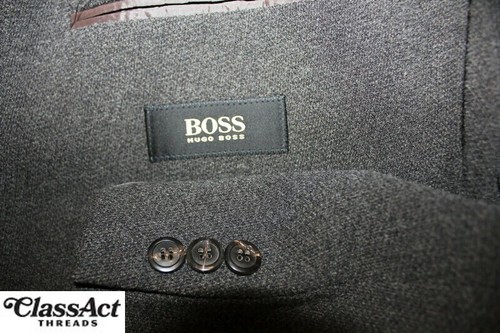 Hugo Boss Italy Wool Blend Gray 3 Btn Stretch Blazer Sport Jacket Mens 44R - Picture 11 of 11