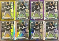 (8) Lot 2024 Bowman Chrome Jacob Gonzalez Refractors Shimmers Numbered Parallels
