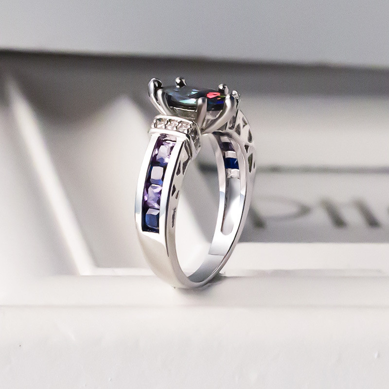 Marquise Cut Cubic Zirconia Ring – 925 Silver Plated, Sizes 6-10, Women's Gift 3 thumbnail image