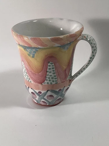 VTG Mackenzie Childs KEUKENHOF Mug  2001 Pastel-READ #10