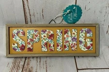 The Pioneer Woman Floral Spring Wooden Sign Hanging Art Decor Kitchen Home -NEW
